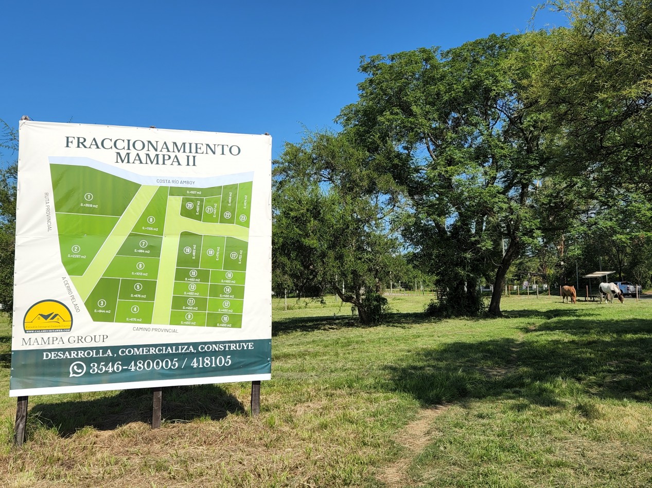 VENTA Excepcional loteo con costa de arroyo en el ingreso al pueblo Villa Amancay Calamuchita