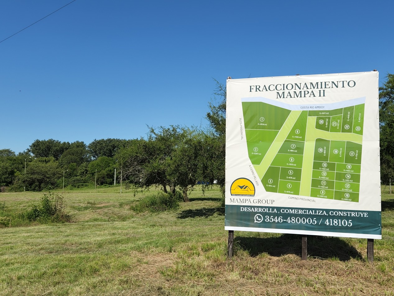 VENTA Excepcional loteo con costa de arroyo en el ingreso al pueblo Villa Amancay Calamuchita