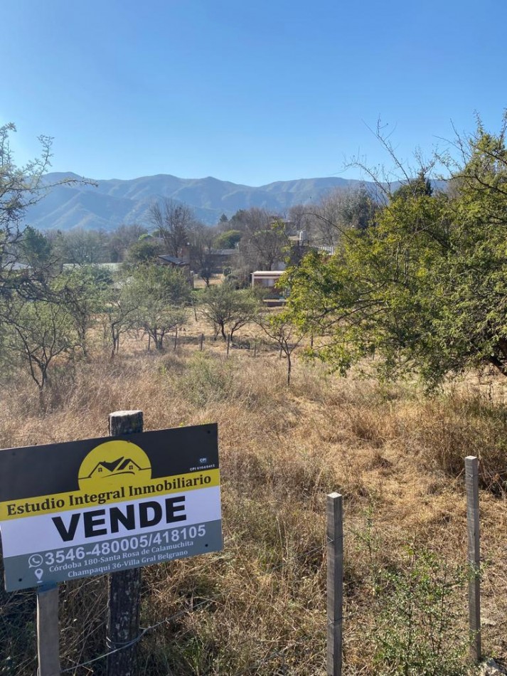 LOTE CON MARAVILLOSA VISTA A SIERRAS CHICAS A 200 MTS DEL RIO