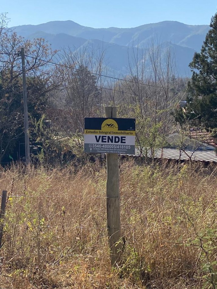 LOTE CON MARAVILLOSA VISTA A SIERRAS CHICAS A 200 MTS DEL RIO