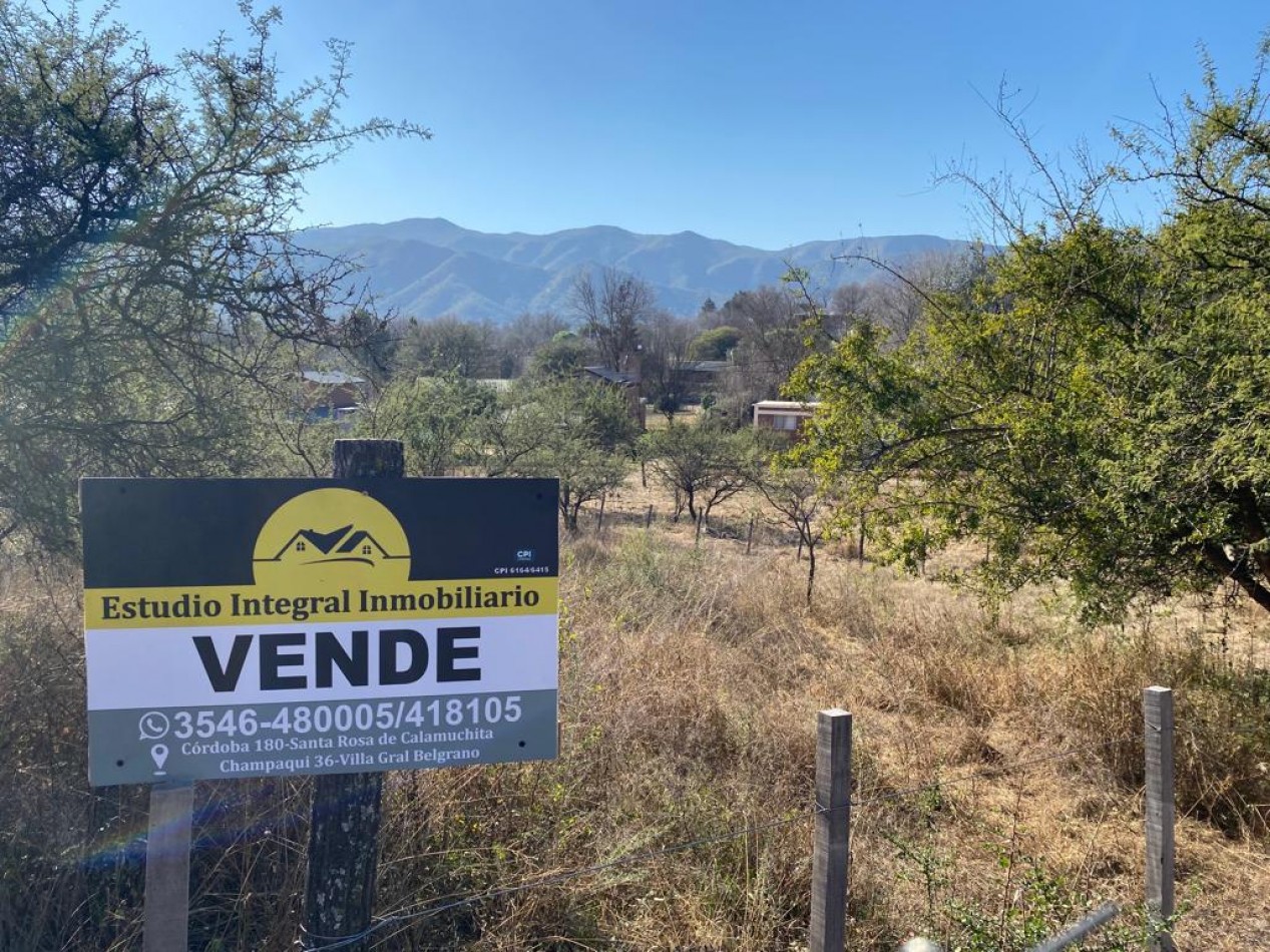 LOTE CON MARAVILLOSA VISTA A SIERRAS CHICAS A 200 MTS DEL RIO