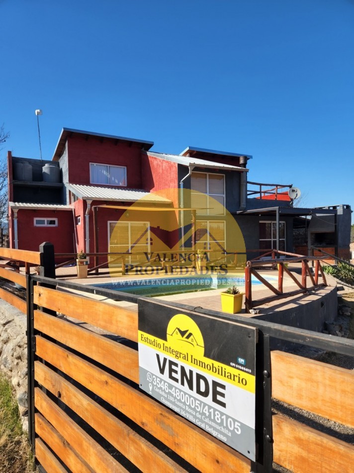 *RETASADA* VENTA CASA CON PISCINA MAS CABAÑA A MTS RIO SANTA ROSA DE CALAMUCHITA