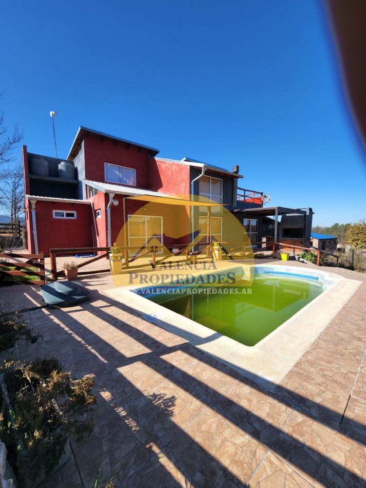 *RETASADA* VENTA CASA CON PISCINA MAS CABAÑA A MTS RIO SANTA ROSA DE CALAMUCHITA