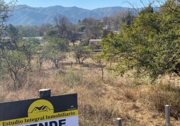 LOTE CON MARAVILLOSA VISTA A SIERRAS CHICAS A 200 MTS DEL RIO
